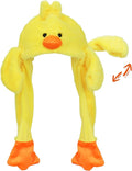 Animal Hat with Ears Moving Jumping Pop Up Beating Hat Plush Holiday Cosplay Dress Up Funny Gift for Kids