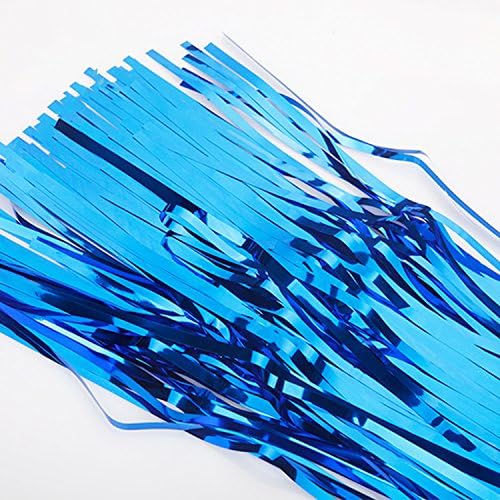 2 Pack 3ft x 8ft Foil Fringe Backdrop Metallic Tinsel Door Window Curtain Party Photo Booth Props for Birthday Bachelorette Wedding Graduation Party Decorations (Royal Blue)