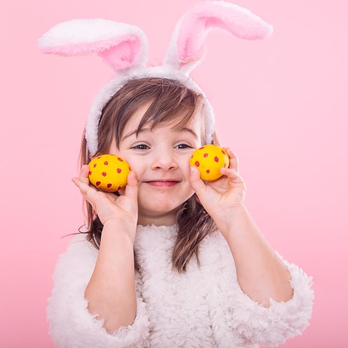 Max Fun 16Pcs Easter Bunny Ears Headband Rabbit Ears Headband Easter Plush Bunny Headband for Kid‘s Easter Party Favors