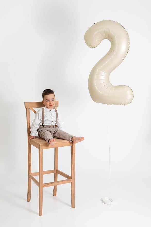 40 Balloon Number, Cream Number 40th Birthday Balloons 40 Inch, 40 Years Old Cream Birthday Decorations for Men Women, 40th Anniversary Decorations