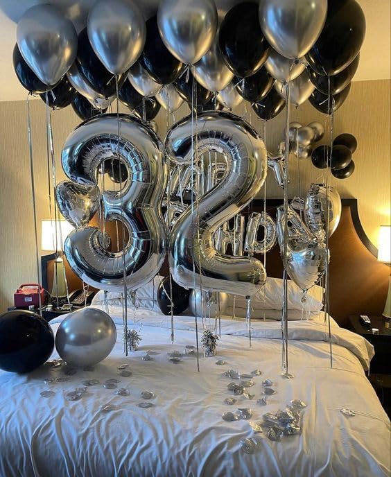 Silver Number 3 Balloon 40 Inch, 3rd Birthday Celebration Supplies for Girls Boys Women Men, 3 Balloon for Girls Boys Theme Party