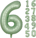 40 Inch Green Number 6 Balloon Olive Green Foil Balloons Sage Green 6 Balloons Mylar Helium Balloon for Birthday Party Decorations Girls Boys Baby Shower Wedding Anniversary Decoration (Number 6)