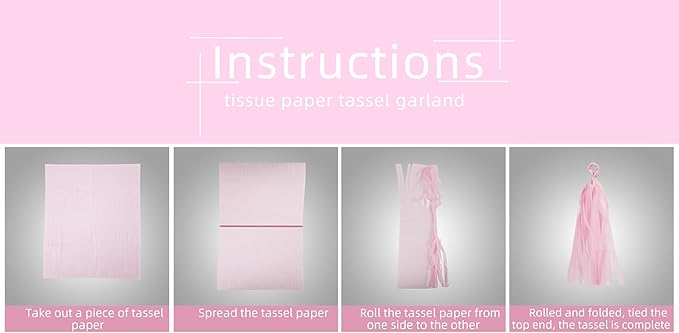 Rose-Gold Pink Burgundy Party Decorations - 15Pcs Tissue Paper Tassel Garland Birthday Decorations Valentines Day Decorations Baby Girl Shower Women Bridal Wedding Engagement Bachelorette HongTongTong