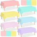 24Pcs Pastel Tablecloths, Rainbow Mix Color Plastic Tablecloth Disposable Rectangle Table Covers for Baby Shower,Bridal,Wedding, Easter,Birthday and Ice Cream Party Decoration, 54 x 108 Inch
