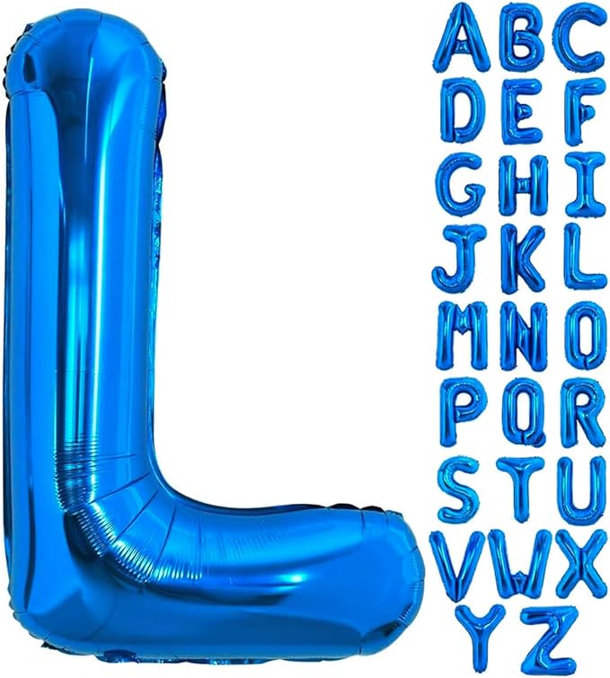 40 Inch Blue Letter L Balloons Alphabet L Letter Balloons Foil Mylar Big Letter Balloons for Birthday Party Anniversary New Year Graduation Wedding Decorations