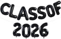 TONIFUL Black Class of 2026 Graduation Balloon Banners Foil Balloons Decorations 2026 Congrats Grad Balloons for Class of 2026 Congratulation Graduations Party Supplies