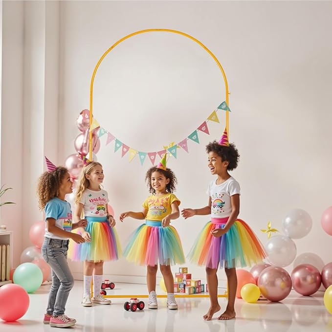 Vincidern 6.6 FT Wedding Arch Backdrop Stand for Parties, Balloon Arch Stand, Wedding Arches for Ceremony, Metal Arch Backdrop Stand for Bridal Baby Showers, Birthday Party Decoration Door Frame Gold