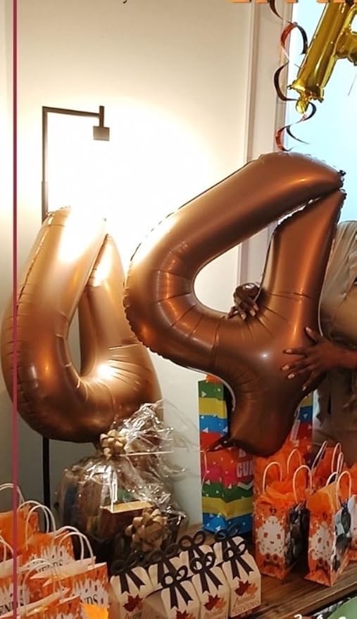 Coffee Brown 4 Balloon, 40 Inch Large 4 Balloons for Birthday Party Decoration, Number 4 Ballon for 4, 14, 24, 40 Celebration, Birthday, Christmas, Anniversary Decor