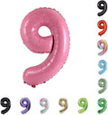 40 Inch Large Foil Helium Number Balloon Birthday Wedding Party 0-9 (Baby Pink, 9)