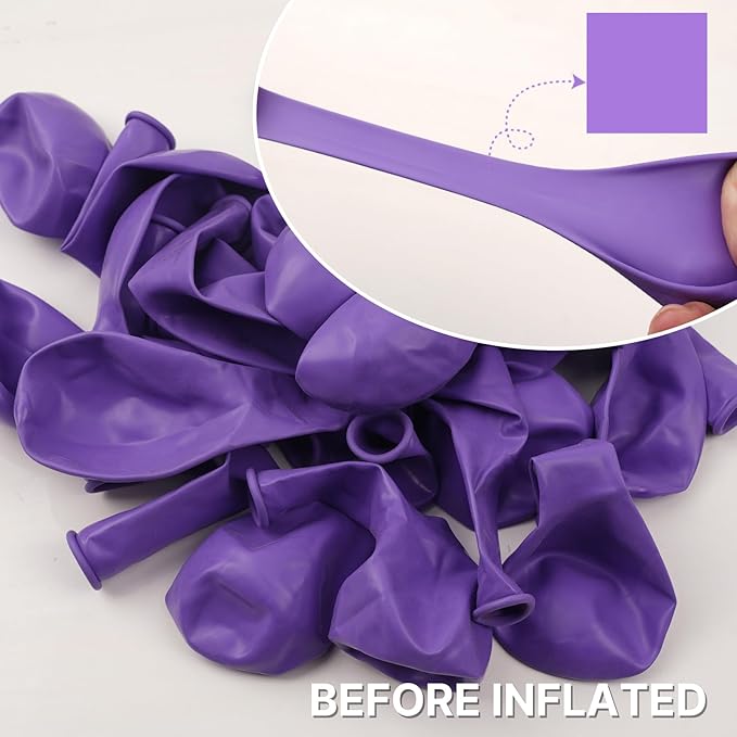 PartyWoo Purple Balloons 50pcs 12 Inch Purple Latex Balloons for Birthday Baby Shower Anniversary Engagement Wedding Princess Bachelorette Bridal Shower Butterfly Party Decorations Purple-Y15