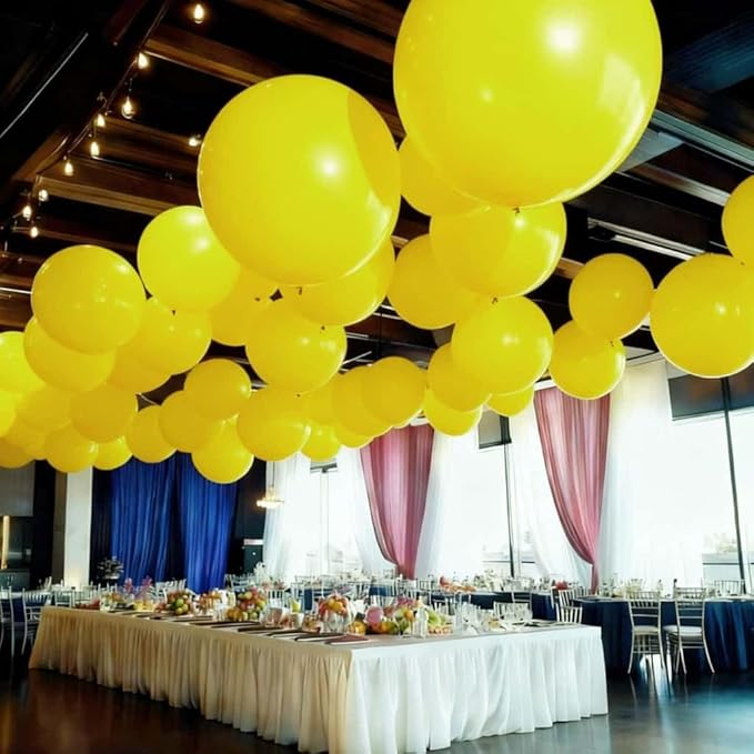 50 Pcs Giant Yellow Latex Balloon Kit - Mixed Sizes 18", 24", 36" Pool Party Decorations for Easter, Thanksgiving, Baby Shower, Summer Parties, Halloween & Events