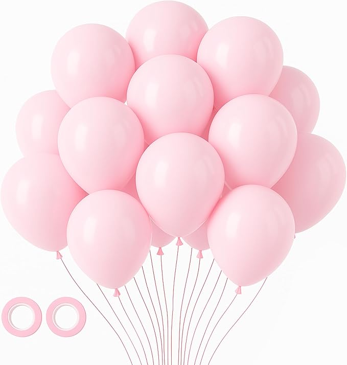 105pcs Light Pink Balloons 12inch Pastel Pink Balloons for Boys Girls Birthday Baby Shower Gender Reveal Wedding Decorations