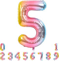 TONIFUL 40 Inch Rainbow Large Numbers Balloons 0-9, Number 5 Digital 5 Helium Balloons, Foil Mylar Big Number Balloons for Birthday Party Anniversary Supplies Decorations