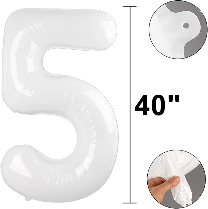 40 Inch White Number 15 Digital Balloon,Jumbo Mylar Foil Helium Balloon for 15 Balloons for Birthday Party,Wedding Anniversary Party Decorations