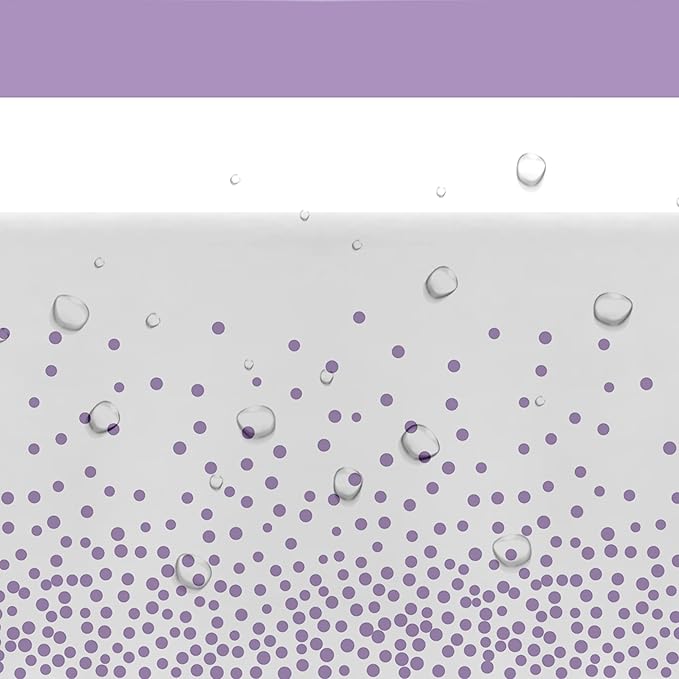 White and Purple Party Decorations Tablecloth, 3 Pack Disposable Purple Dot Table Cover Printed Table Runner for Birthday Baby Bridal Shower Wedding Anniversary Graduation, 86in x 55in