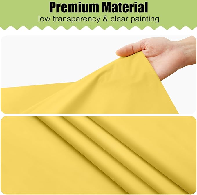 Smiry Disposable Table Cloth - 12 Pack, 54 x 108 Inch Waterproof Rectangle Tablecloths for Parties, Decorative Plastic Table Cover, Leakproof & Sturdy, Yellow