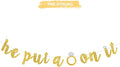 Glitter Gold He Put A Ring On It Banner Pre-Strung Engagement Decorations Bridal Wedding Party Backdrop Sign Garland Bachelorette Party Supplies,NO DIY