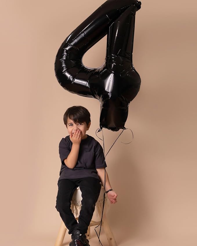 Black Number 18 Balloon 40 Inch, 18th Birthday Party Decorations for Children, Giant 18 Foil Balloon for Party Supplies