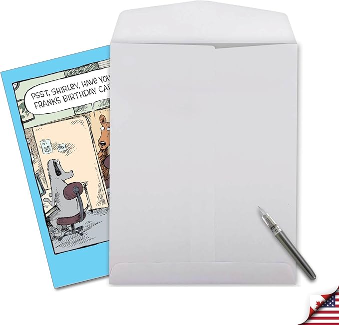 NobleWorks - 1 Big Funny Birthday Cartoon For Men and Women (8.5 x 11 Inch) - Jumbo Comic Humor, Group Greeting with Envelope - Frank's Card J2616BDG