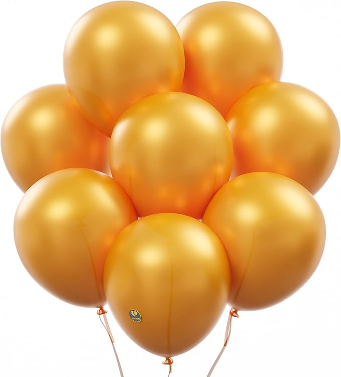 AFTERLOON® Biodegradable Balloons 24 pcs Pearlized Orange 10 Inch, Pearlescent Thickened Extra Strong Natural Latex Helium Float, Colorful Bulk Color ballon Globos Para Decoration De Fiestas Kids