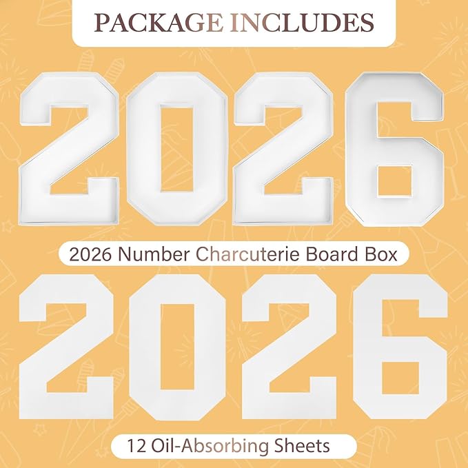 2026 Graduation Decorations - Graduation Centerpieces for Tables - 2026 Numbers Charcuterie Board Box - 10" Serving Paper Tray Decoration for Kindergarten Preschool High School College Party Supplies