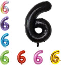 40 Inch Large Foil Helium Number Balloon Birthday Wedding Party 0-9 (Black, 6)