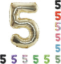 40 Inch Large Foil Helium Number Balloon Birthday Wedding Party 0-9 (Pale Gold, 5)
