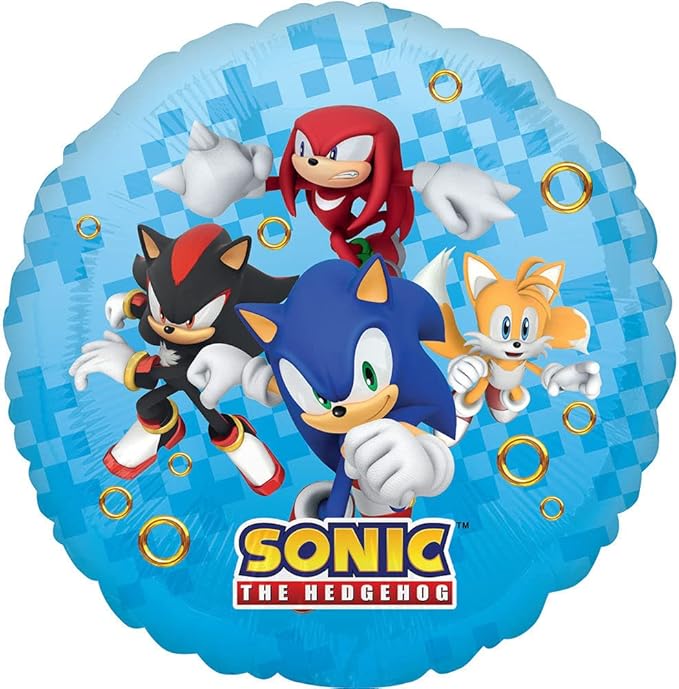 Anagram Sonic Airloonz Birthday Party Supplies Video Gamers Hedgehog Foil Balloon Bouquet Decorations