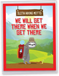NobleWorks Oversize Humorous Belated Birthday Paper Card From Us 8.5 x 11 Inch with Envelope (1 Pack) Large Jumbo Sloth Hiking J7234BEG-US