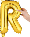 Restaurantware-Balloonify 16 Inch Letter Balloon, 1 Alphabet Party Balloon - Letter R, Self-Sealing, Gold Foil Mylar Finish, Hanging Loop, Decoration For Birthday, Wedding, Or Graduation