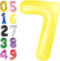 Number 7 Balloon Yellow, 17th Birthday Decorations For boys And Girls, 40 Inch Big Balloons for 7, 17, 27, 70 Birthday, Wedding Anniversary, Christmas, New Year, Halloween Party Decoration