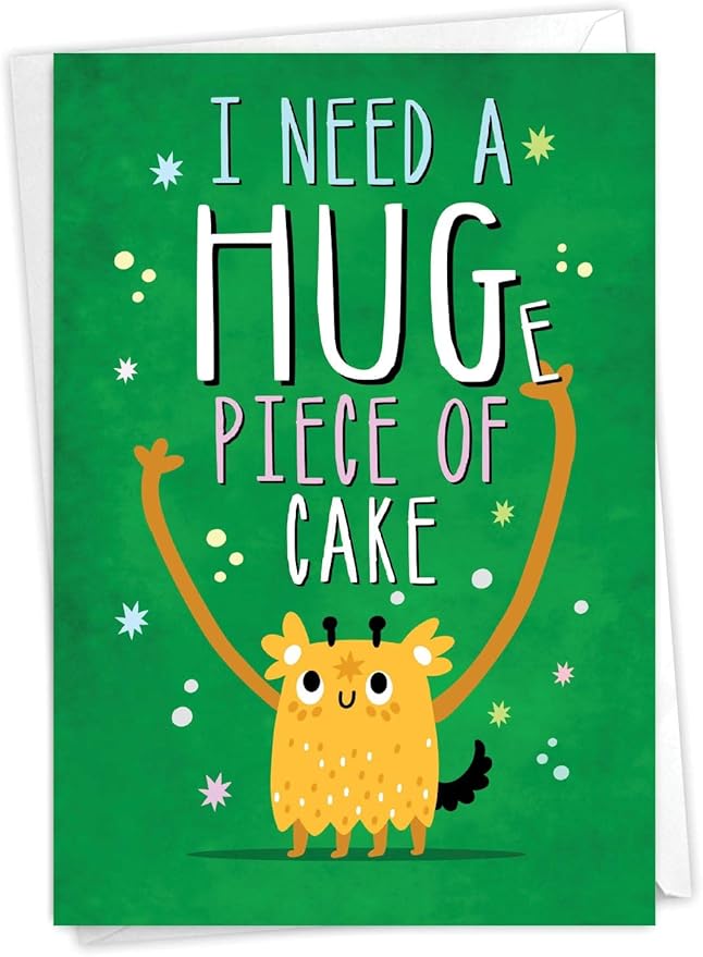 NobleWorks - Funny Birthday Greeting Card with 5 x 7 Inch Envelope (1 Card) Bday Need A Hug C2326BDG