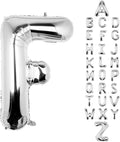 Letter Balloons 40Inch Large Giant big Foil Mylar Silver Balloons F for Birthday Party Decorations