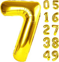 Gold Number 7 Birthday Balloon 40 Inch, Digital Balloons for 7 17 27 70 73 77 Party Celebration Decorations Supplies, Mylar Foil Numbers Balloon for Seven Wedding Anniversary