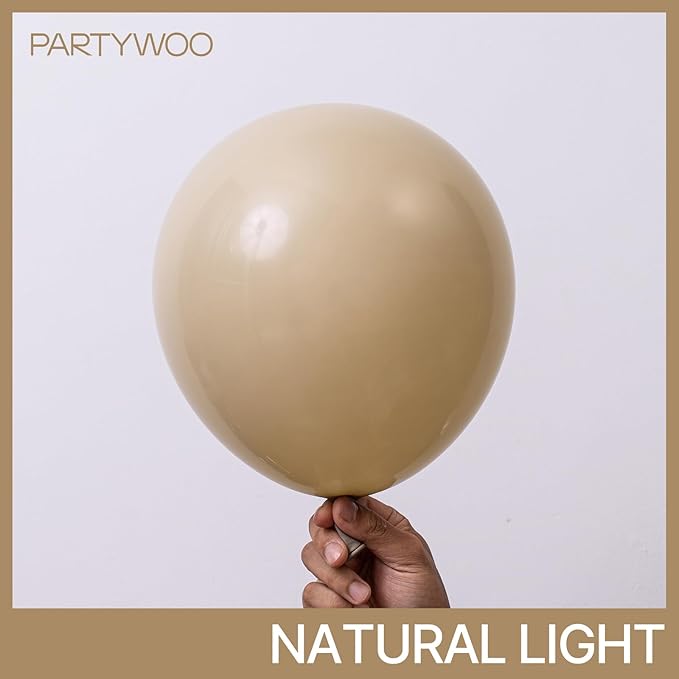 PartyWoo Light Brown Balloons 101 pcs 12 Inch Nude Neutral Boho Tan Fall Latex Helium Balloons for Wedding Graduation Birthday Boy Baby Shower Cowgirl Jungle Theme Party Decorations Brown-F56