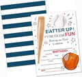 Baseball Birthday Party Invitation Cards, Batter Up It's Time for Some Fun Party Celebration, Party Supplies, Favors, 20 Cards With 20 Envelopes – (bq01)