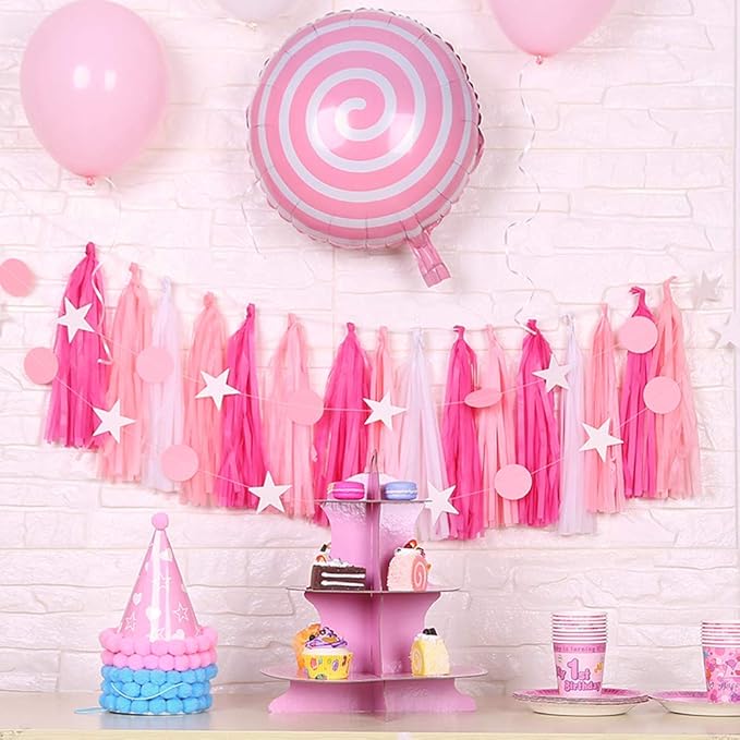 White Tissue Paper Tassel DIY Hanging Paper Decorations Party Garland for Party Decor, Wedding, Festival, Baby Shower - 20PCS (35CM)