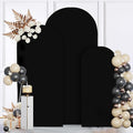 MODFUNS Wedding Arch Set - Black Spandex Arch Covers (4ft, 5ft, 6ft) Round Top Chiara Arch Stand Covers for Birthday & Wedding Ceremony Decor