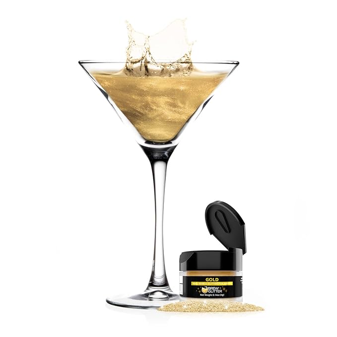 Brew Glitter Edible Glitter for Drinks, Cocktails, Beer, Garnish & Beverages (Gold, 4 Grams)