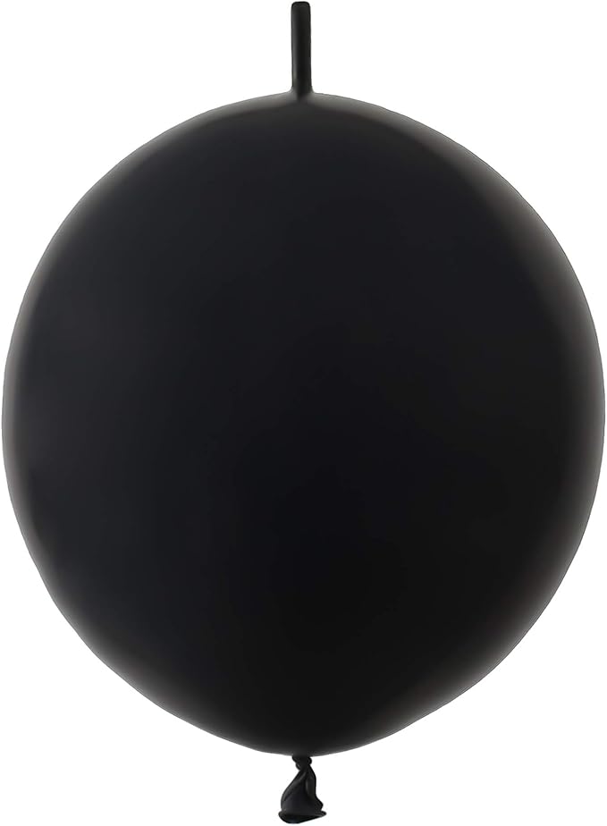 IN-JOOYAA 6 Inch Black Latex Link Balloon 100 Pcs Quick Linkable Balloon for Party Decoration
