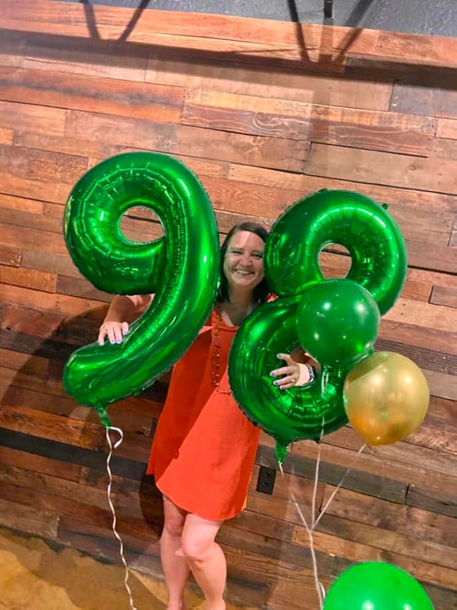 Dark Green Number 21 Balloon 40 Inch, 21st Birthday Party Decorations for Children, Giant 21 Foil Balloon for Party Supplies