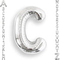 AULE 40 Inch Big Letter Balloon Silver C Large Foil Helium Alphabet Balloons A-Z for Birthday Anniversary Graduation New Year Party Decoration Supplies