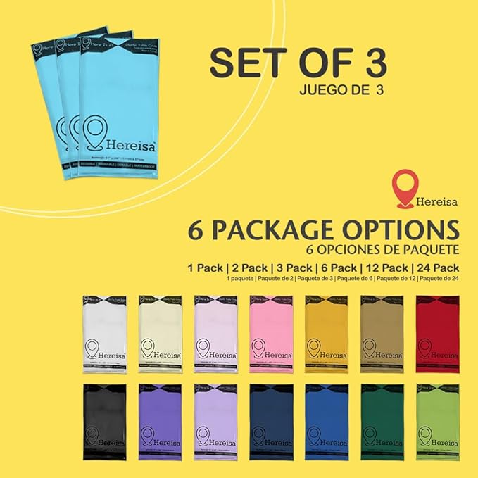 Plastic Light Blue Tablecloths 3 Pack Disposable Table Covers 54" x 108" Sky Blue Table Cloths for Gender Reveal Parties Baby Shower Engagement Wedding, Fits 6 to 8 Foot Rectangle Tables