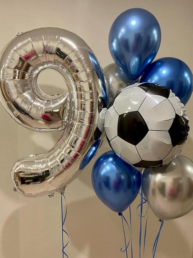 Silver Balloons Numbers 9, Big 40 Inch Happy 9 19 29 90 Birthday for Men And Women, Foil Balloons Decoratins for Wedding Anniversary, Single, New Year, Party Syupplies