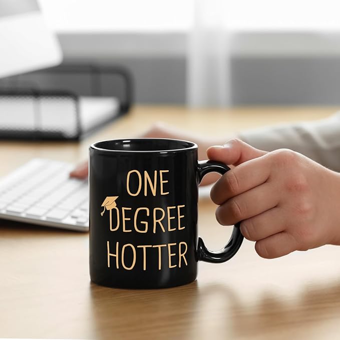 Graduation Gifts for Her, Him - 11oz Ceramic One Degree Hotter Mug - 2026 Funny College, Masters Degree, Phd, Nursing & Nurse, High School Grad Gifts for Women Men, Graduation Party Decorations