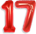 AULE 40 Inch Big Red Foil 17 Number Balloons for Girl Large 17th Happy Birthday Decorations Giant Huge Helium Mylar 71 Anniversary Party Decor