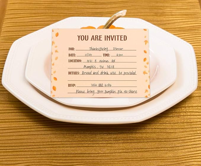 SICOHOME Thanksgiving Party Invitations - 12pcs 5"x7" Friendsgiving Invitations with Envelopes for Kids Adult Baby Shower Fall Birthday Invitations Thanksgiving Greeting Cards Party Favors Supplies