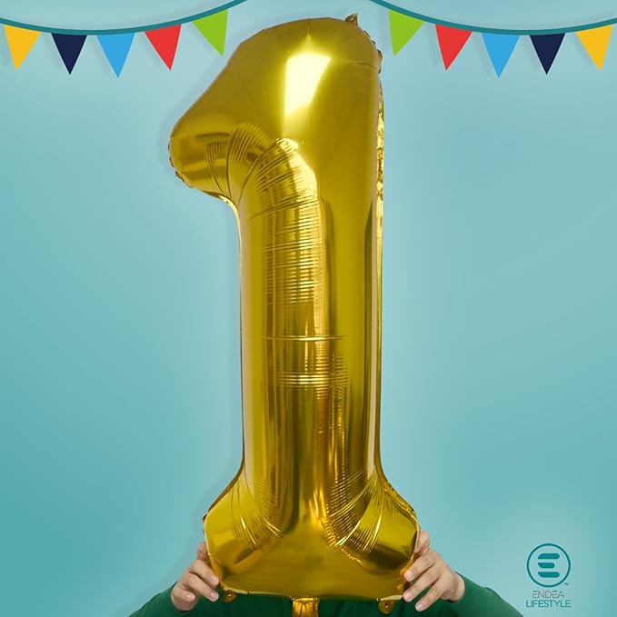 40 Inch Large Gold Number Celebration and Decoration Balloon for Birthday Parties, Graduations, Anniversaries, Weddings, Photo Shoots, Special Events - Helium Foil Mylar (Gold Number 1)