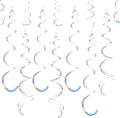 28 Pack Iridescent Ceiling Swirl Foil Decorations Hanging Plastic Streamer Themed Swirl Party Decoration for Celebration