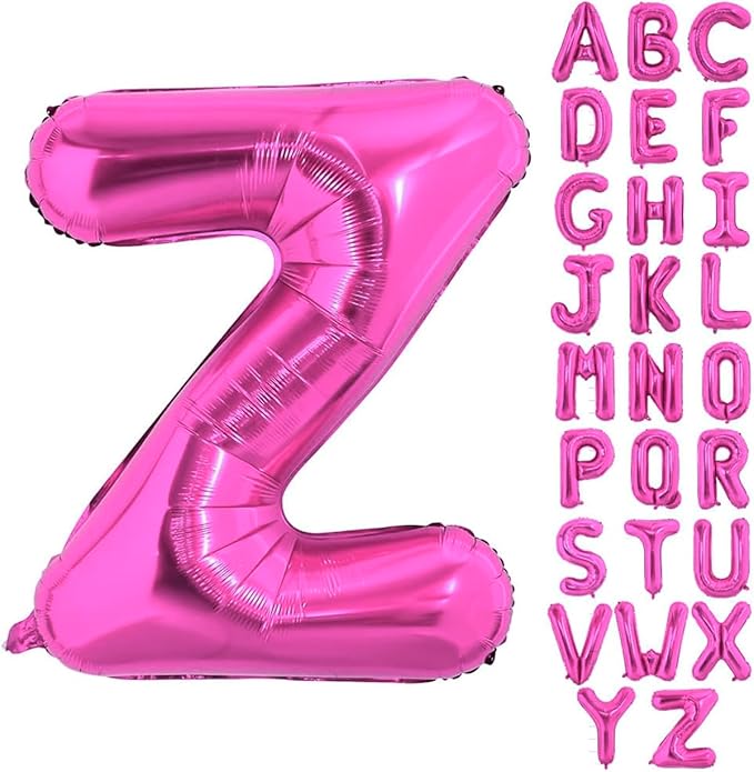 40 Inch Large Hot Pink Letter Z Balloons Alphabet Z Letter Balloons Foil Mylar Letter A Balloons for Birthday Party Anniversary New Year Graduation Wedding